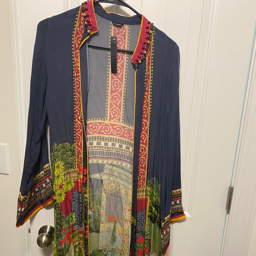 Sapphire multicolor silk gown size S